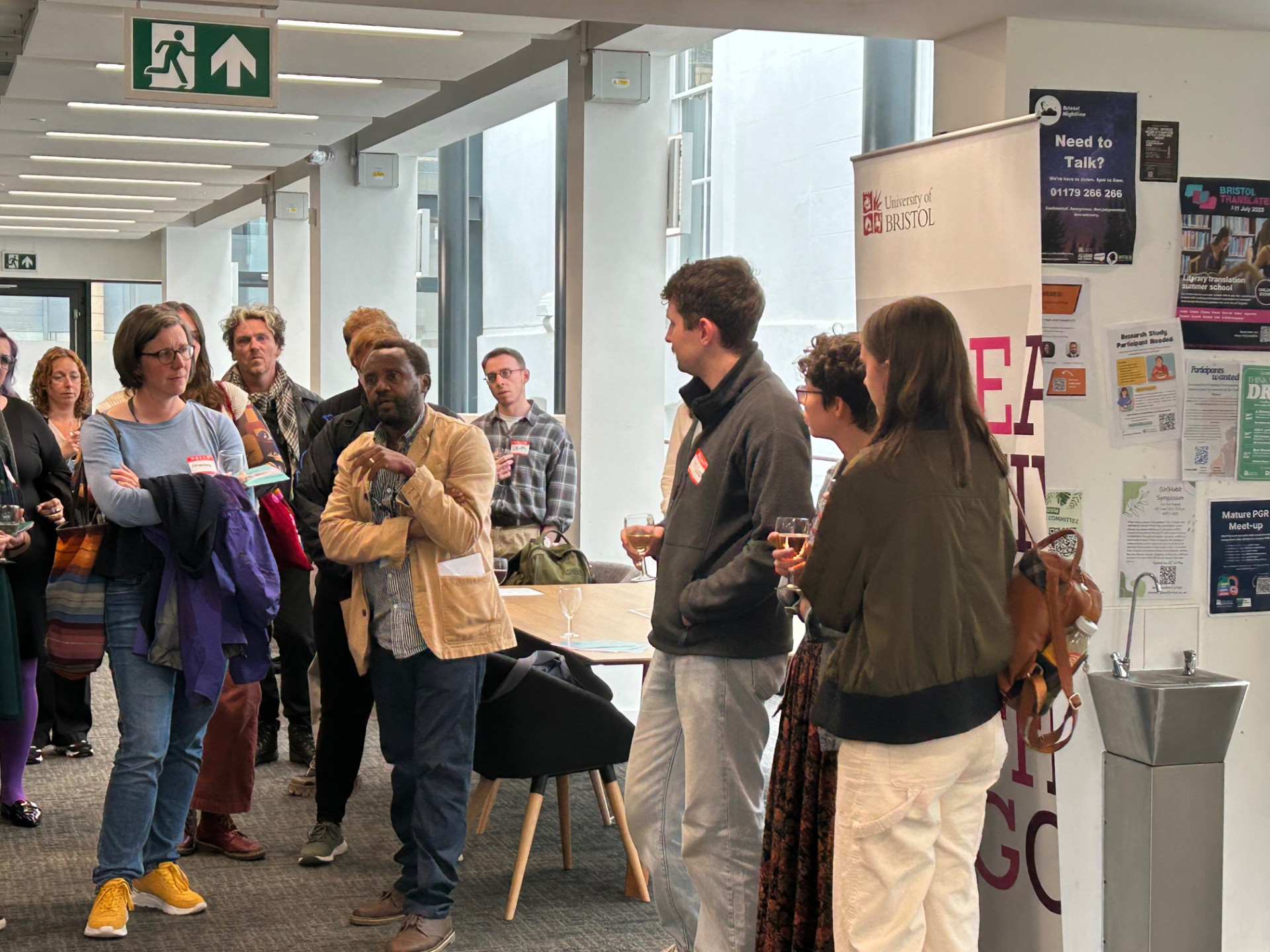 a group of students listening to a seminar at Writers Day